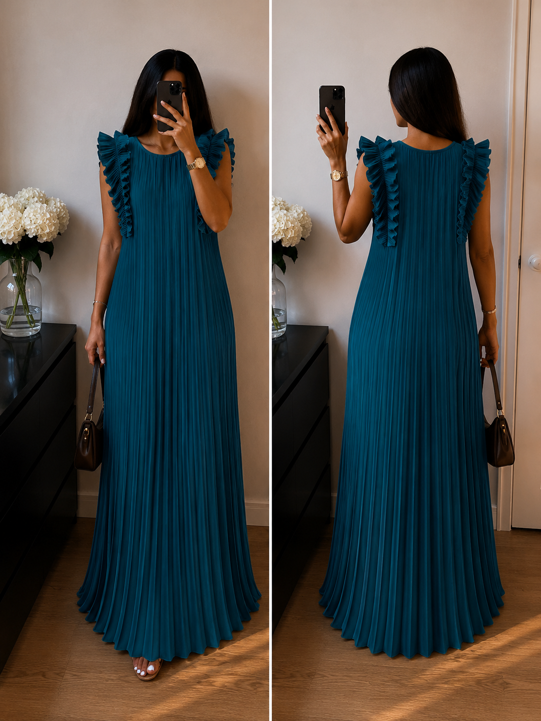 Robe bleu electrique fluffy